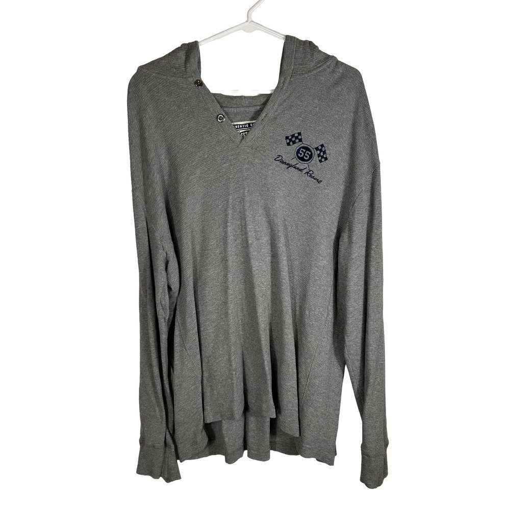 Disney Disneyland Resort Mens Gray Thermal Hoodie Mickeys Speed Shop Large 2019